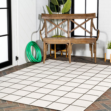 Grid Modern Squares Indoor/outdoor Area Rug